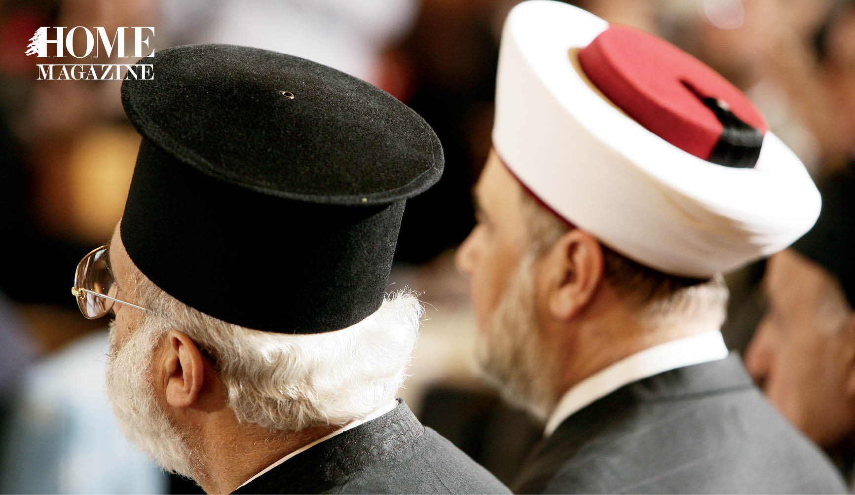 Cheikh and priest wearing hats
