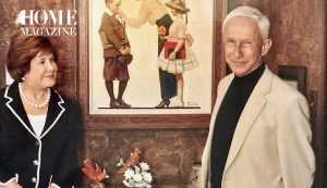 Old man woman in front of wooden table