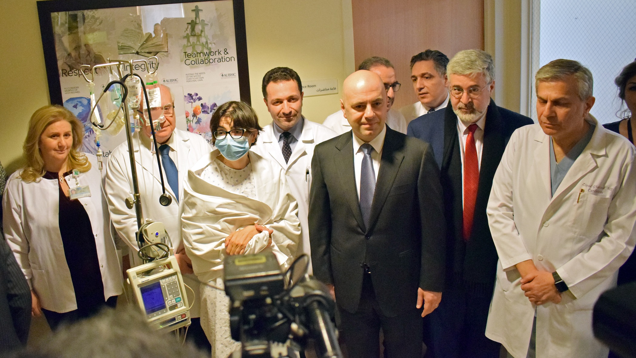 Doctors and patient