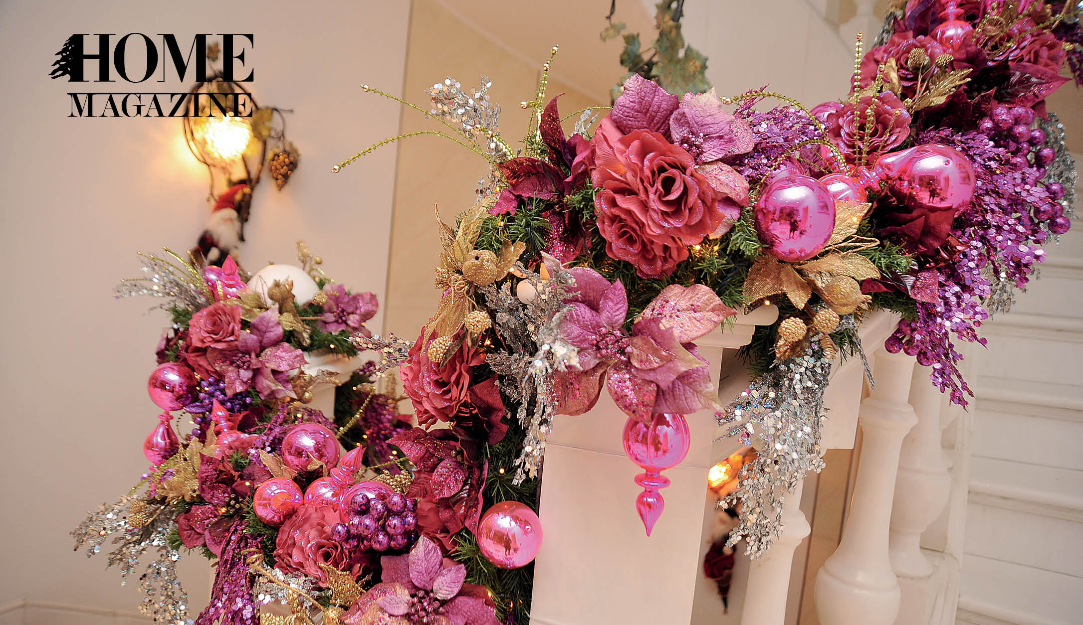 Flowers and Christmas balls