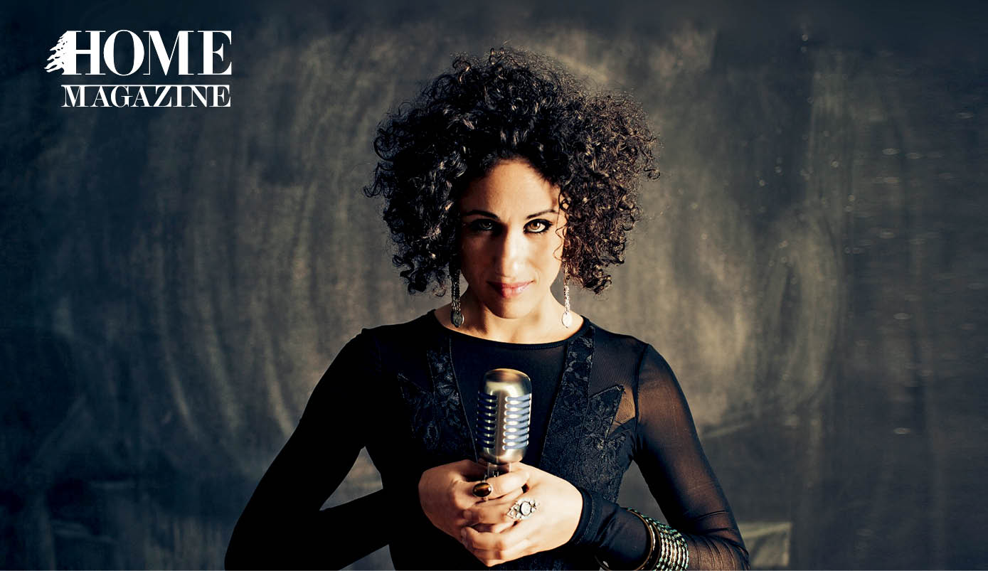 Woman in black with microphone