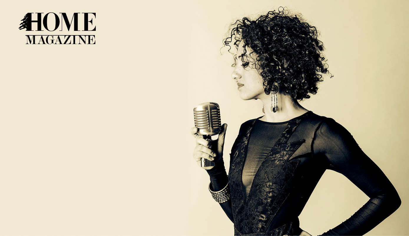 Woman with microphone