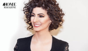 Smiling woman profile with short brown hair