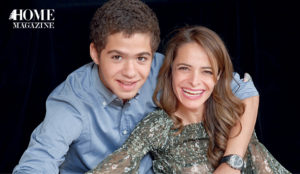 Smiling woman and young boy