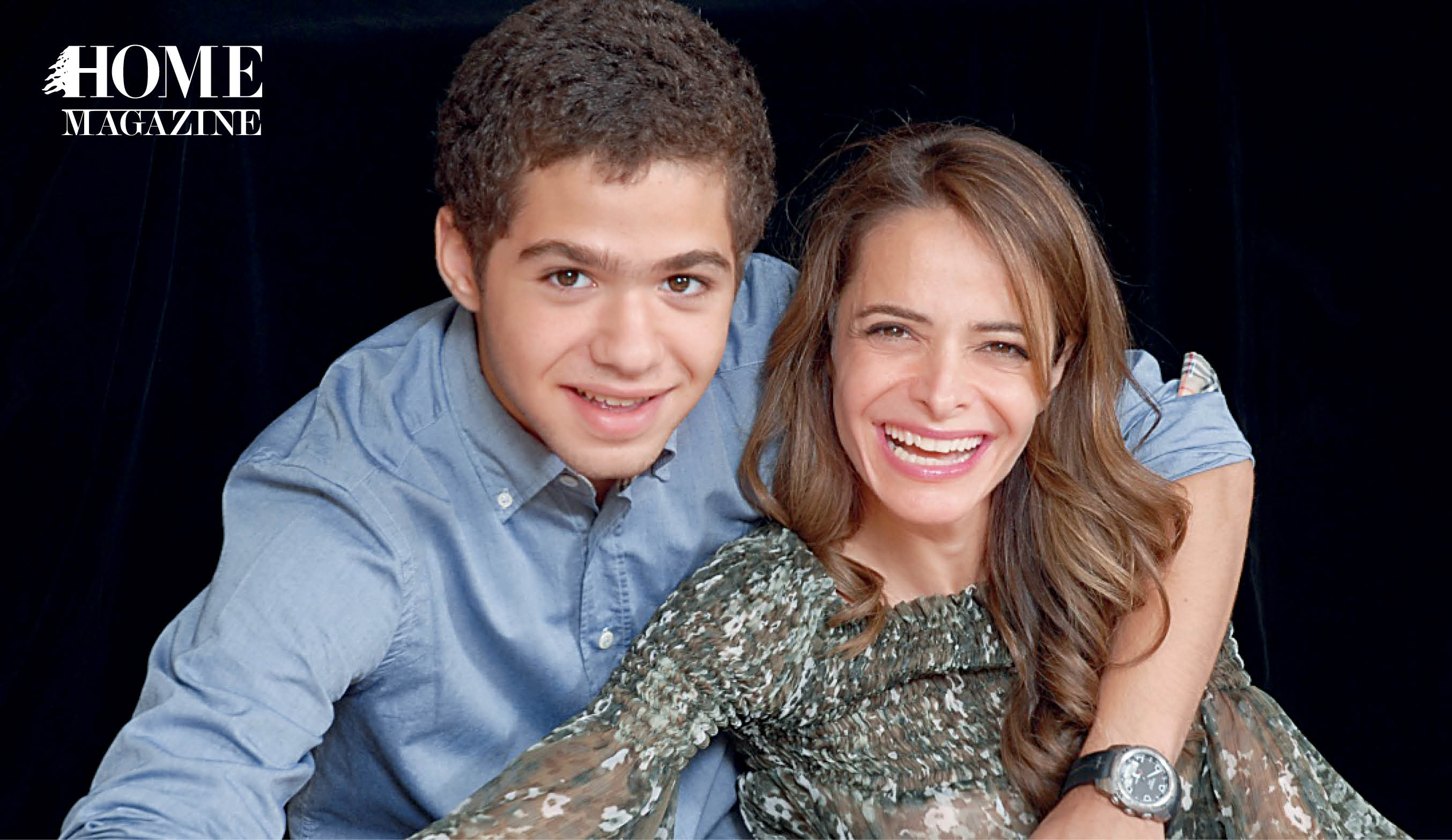 Smiling woman and young boy