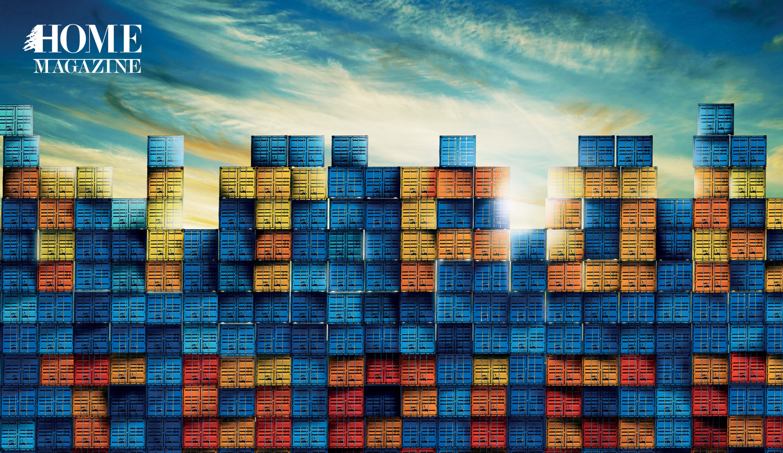 Colored bricks in red orange and yellow