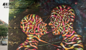 Multicolor painting of two human heads