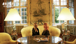 Two women in a salon setting