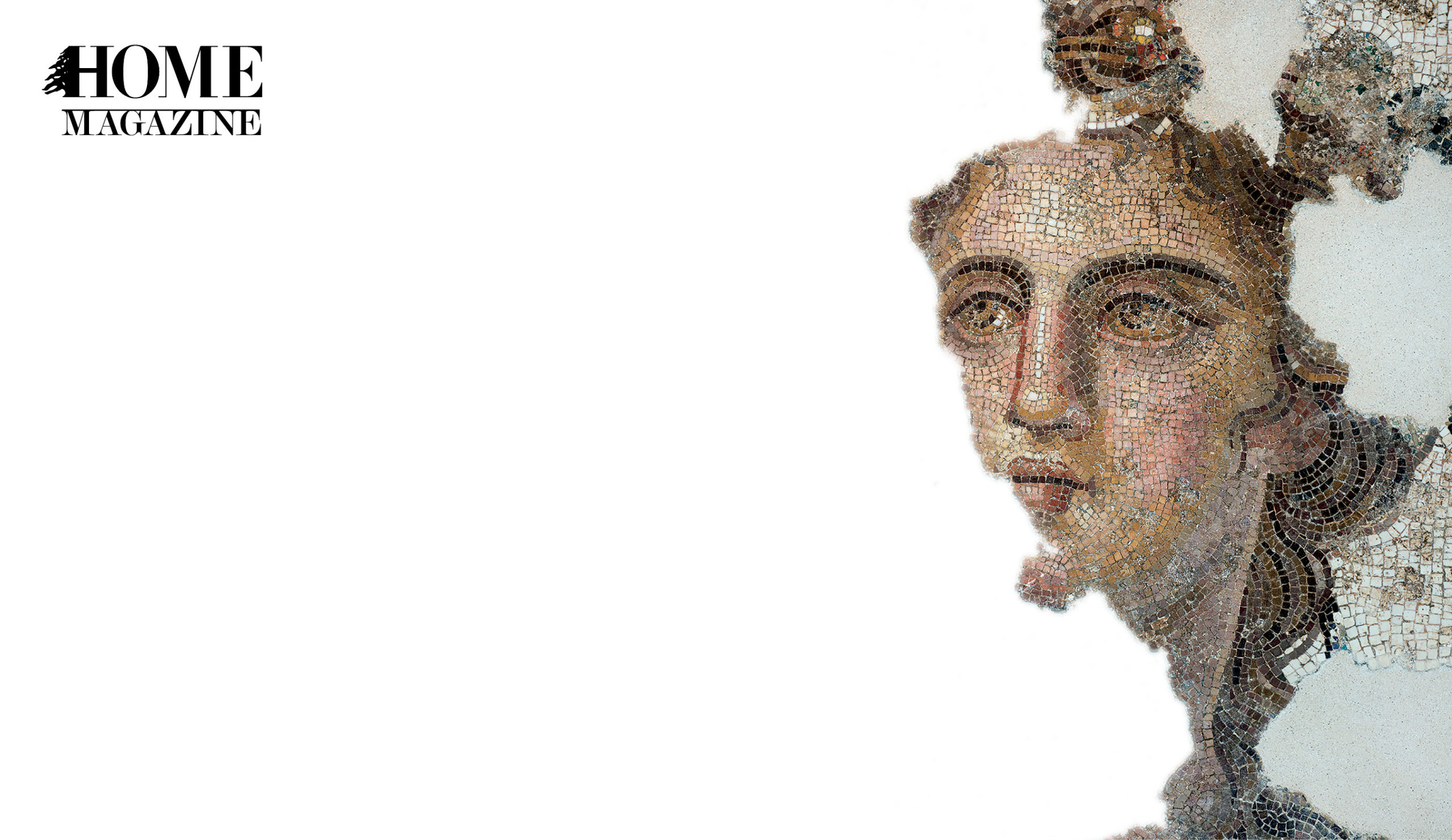 Illustration of a woman's face in mosaic