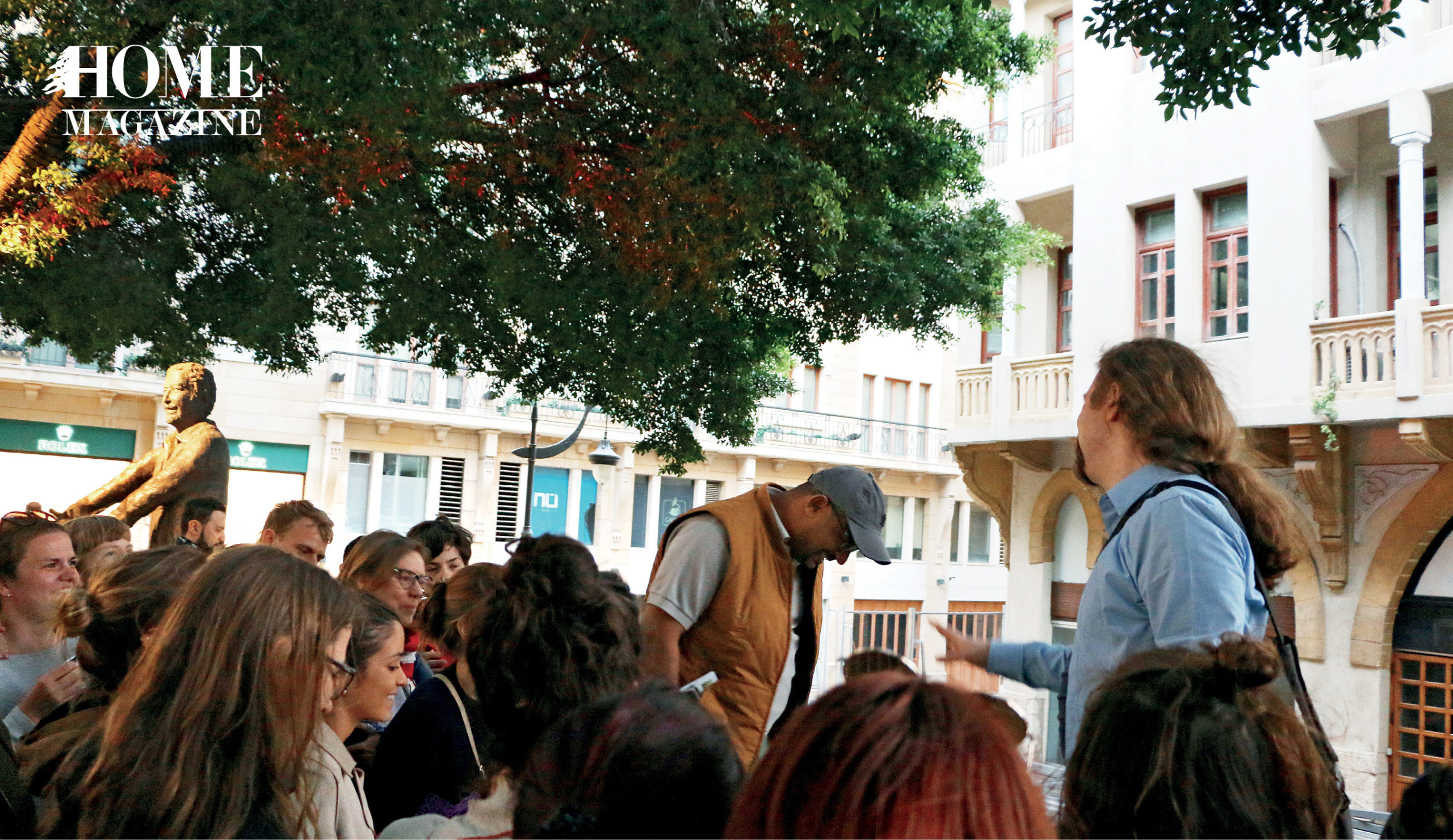 Group of people amidst buildings