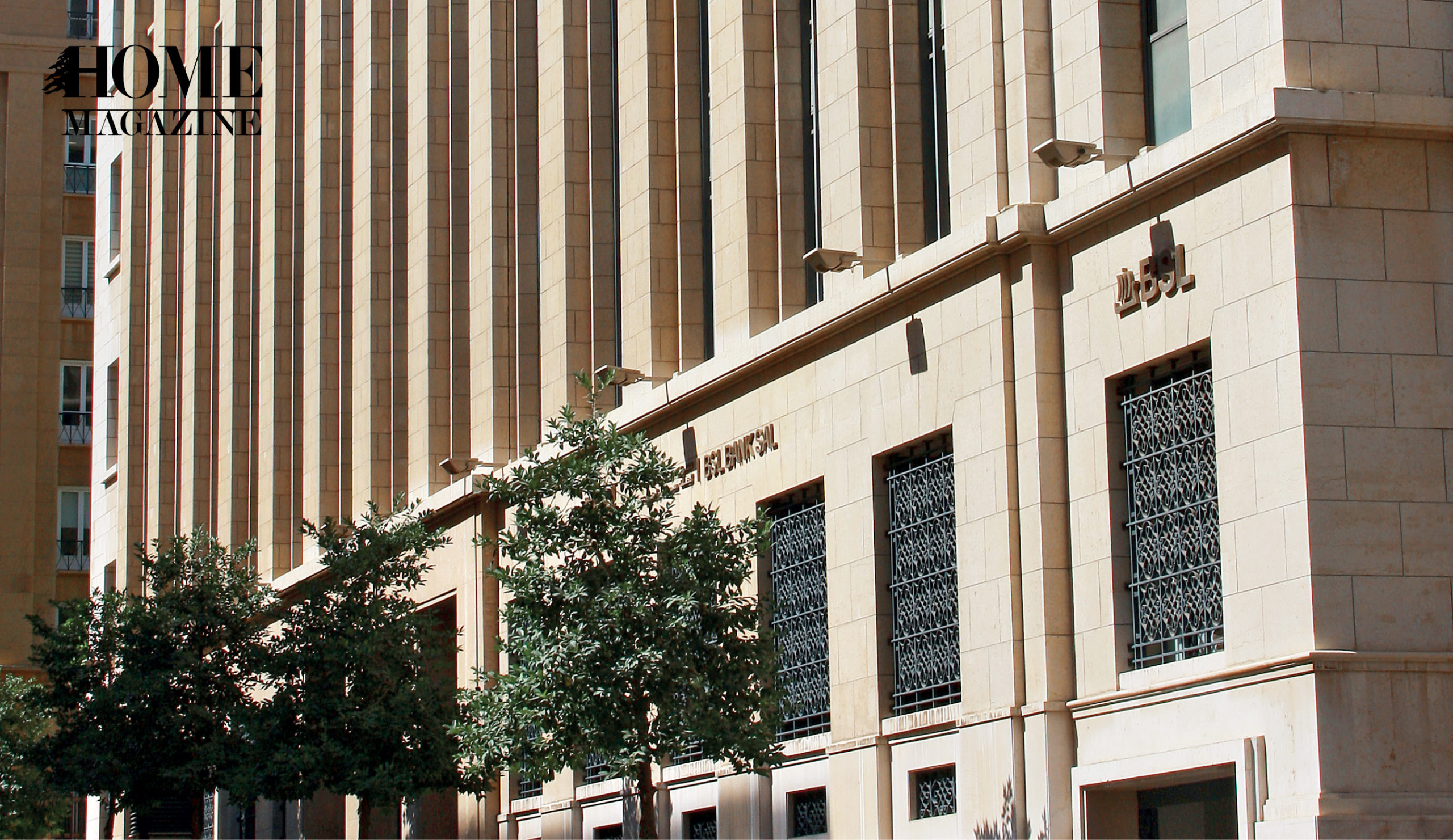Building and green trees