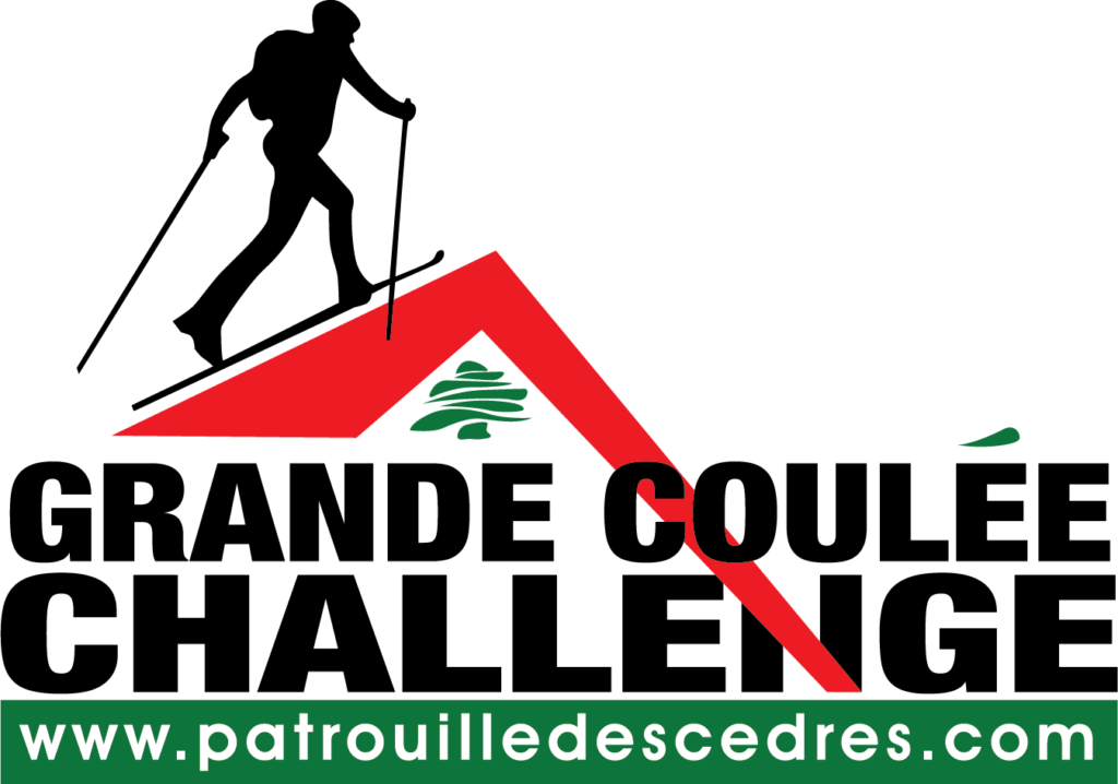 Grande Goulee Challenge logo with man climbing slope illustration