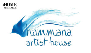 Hammana artist house in blue font