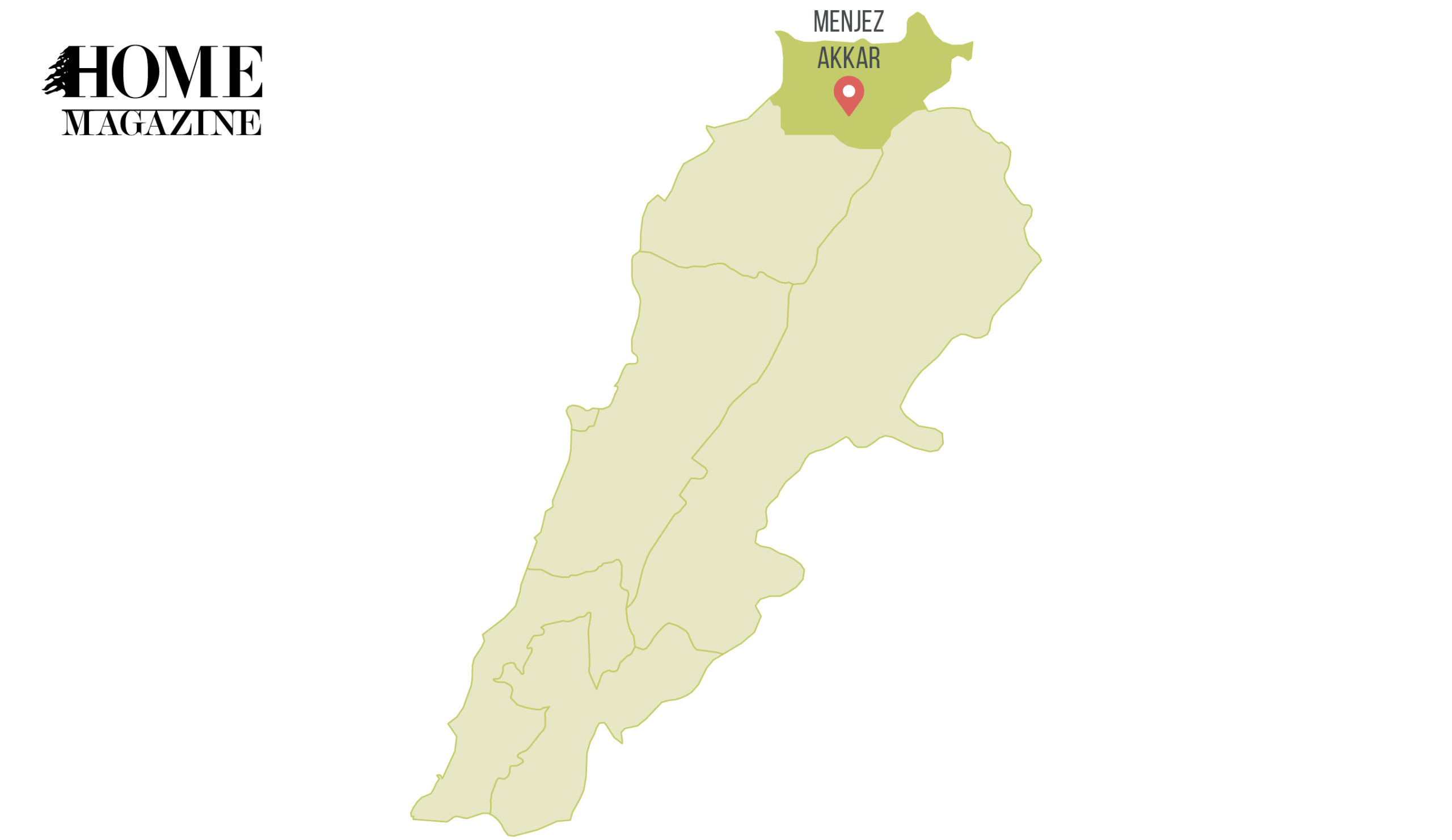 A green map illustration with a highlighted area at top