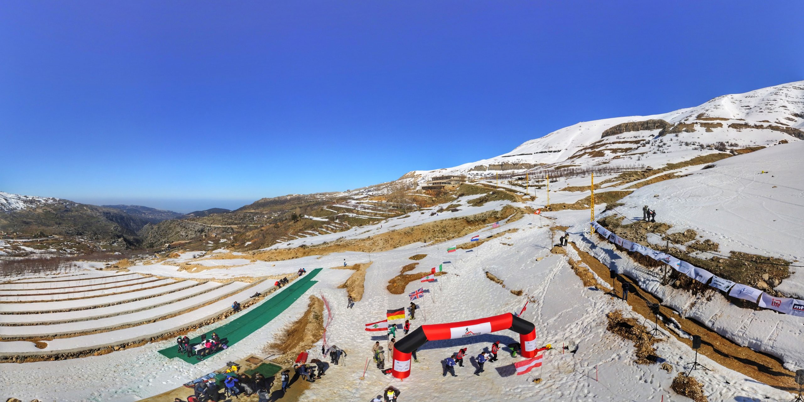 Snow on mountain slopes